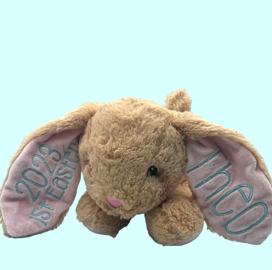 Personalized Easter Bunny, Personalized Stuffed Animal, Embroidered Easter Bunny, Easter Bunny basket gift, Kids Easter present